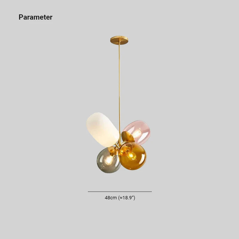 Morandi Decorativa Globo Metal/Vidrio Lámpara Colgante, wielokolorowy