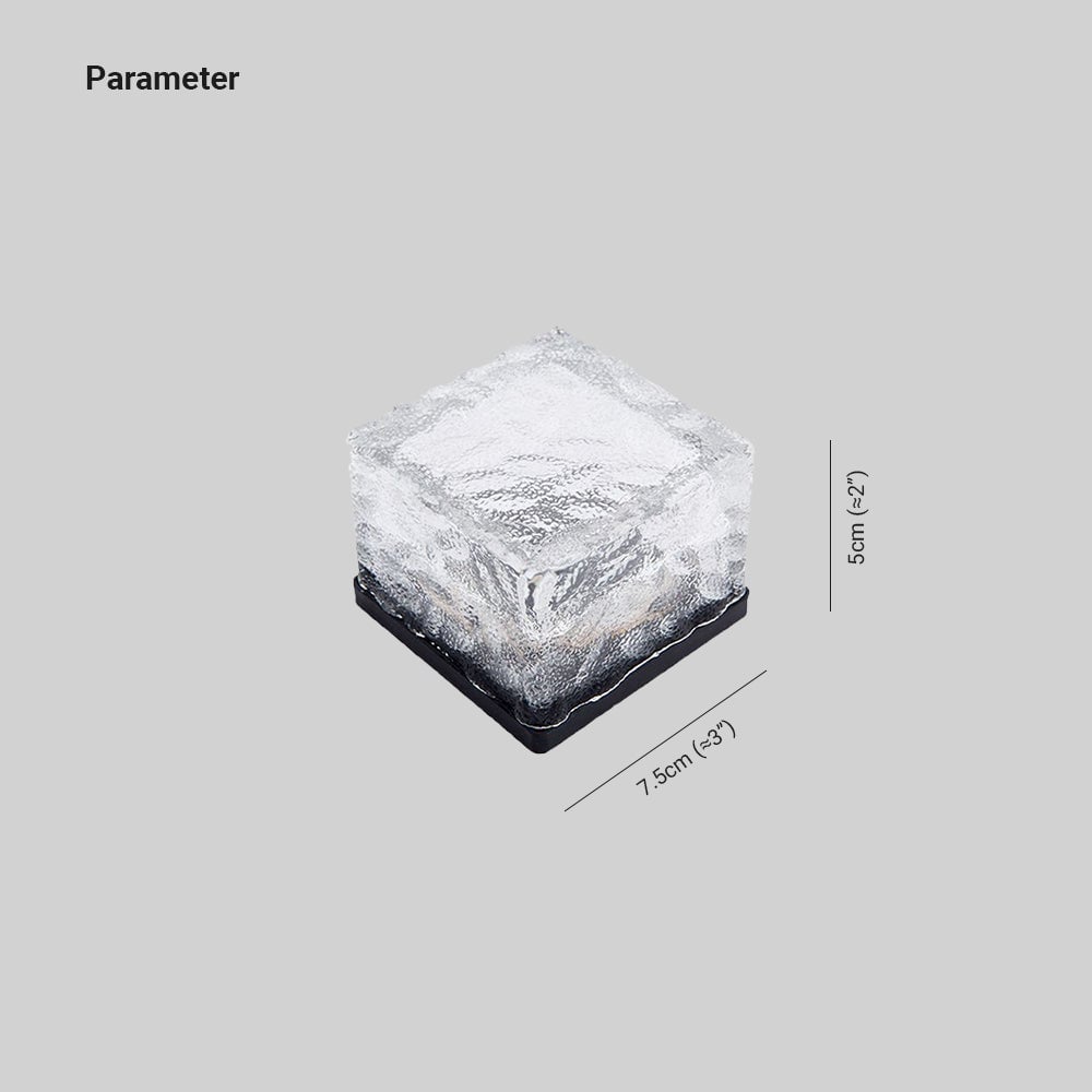 Pena Icecube Solar Outdoor Ground Light, Glass, Blue/Yellow/White