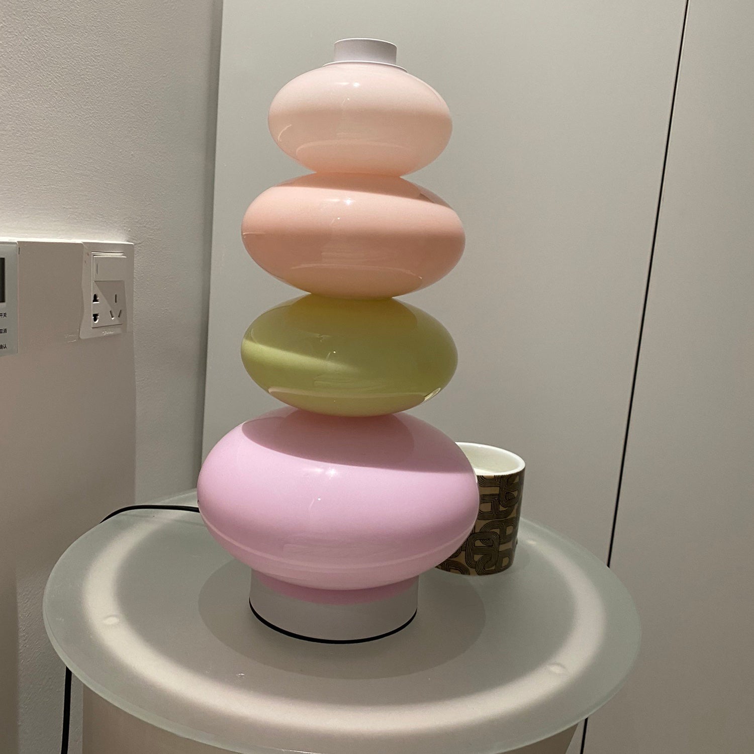 Pastel Pebble Stacked Lamp — Soft Ambient Glass Light