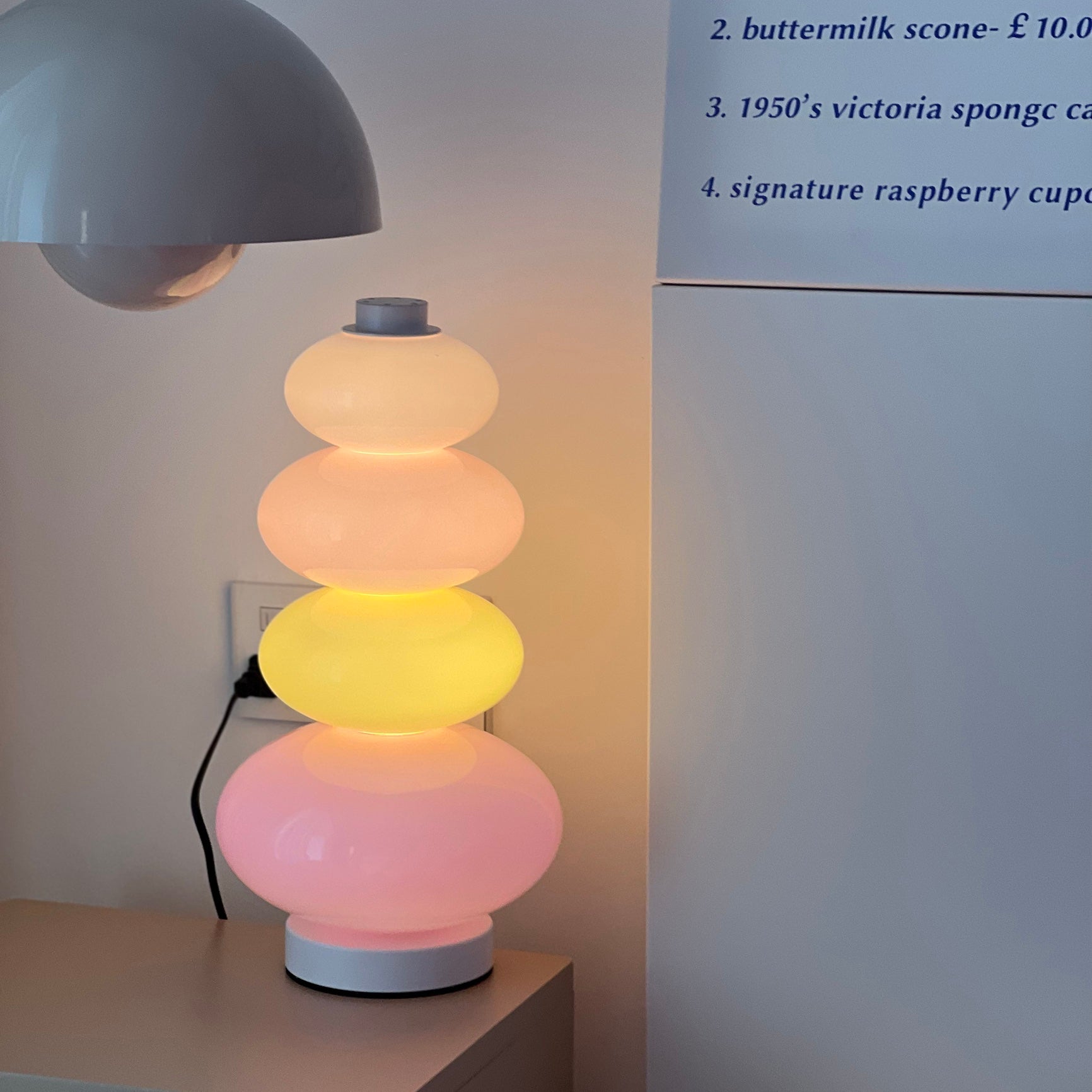 Pastel Pebble Stacked Lamp — Soft Ambient Glass Light