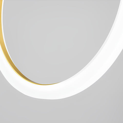 Lustre d'escalier minimaliste à anneaux LED de style nordique duplex - Dazuma