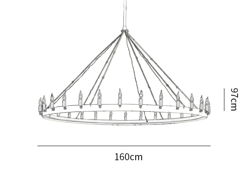 Camino Vintage Candelabra Round Chandelier 63"