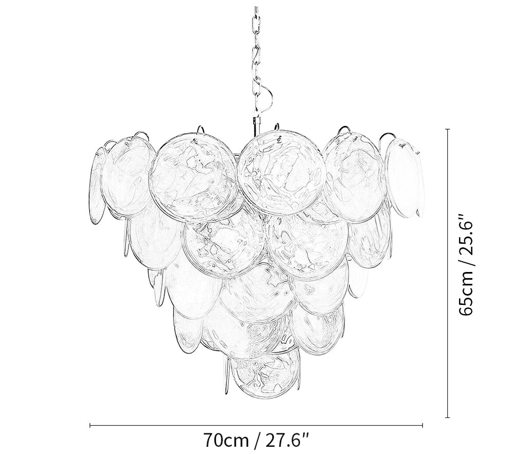 Pink Disk Murano Chandelier