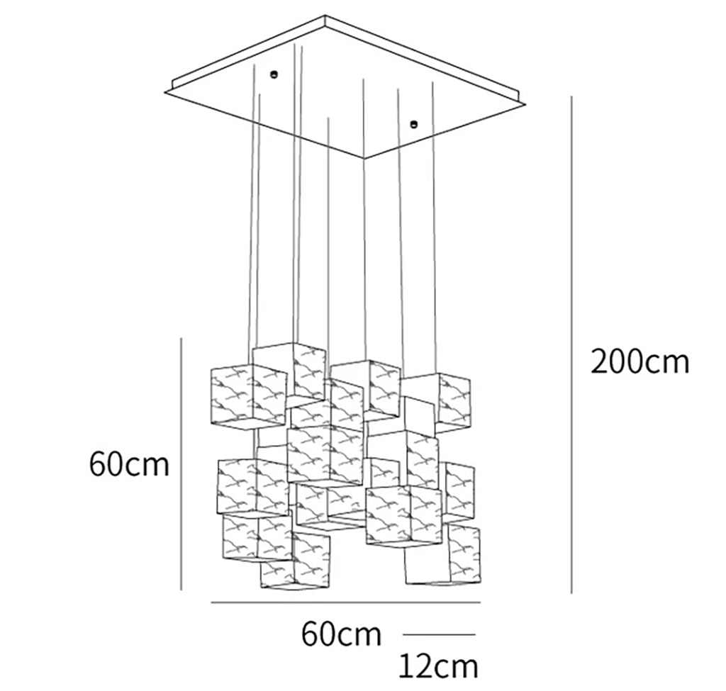 Alabaster Cube Box Chandelier