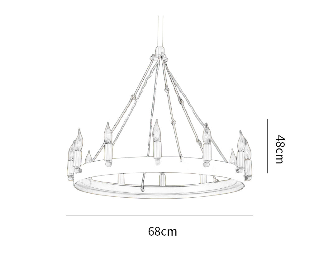 Camino Vintage Candelabra Round Chandelier 26"