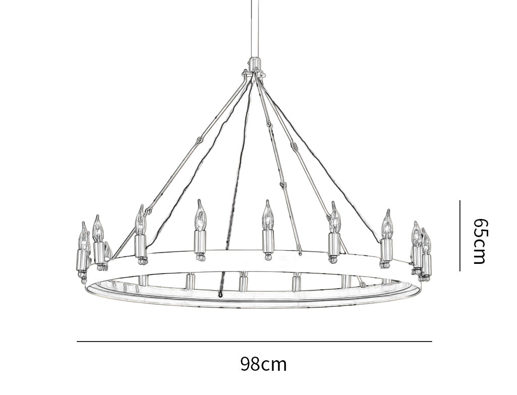 Camino Vintage Candelabra Round Chandelier 38"