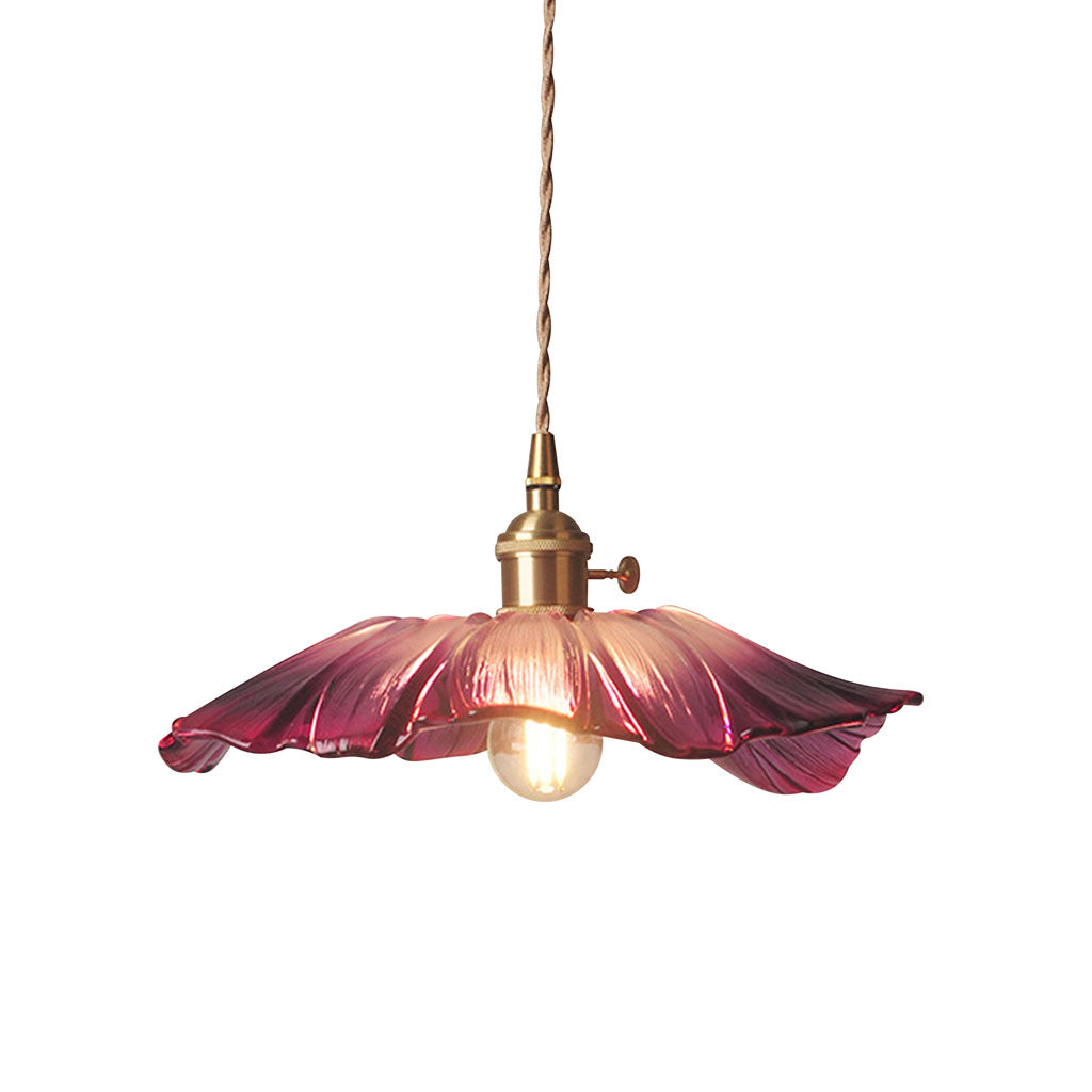 Lampa wisząca szklana Lotus Retro duża fioletowa2.jpg__PID:4c1f8cf9-fe5c-46d3-b11e-583f1456d49f