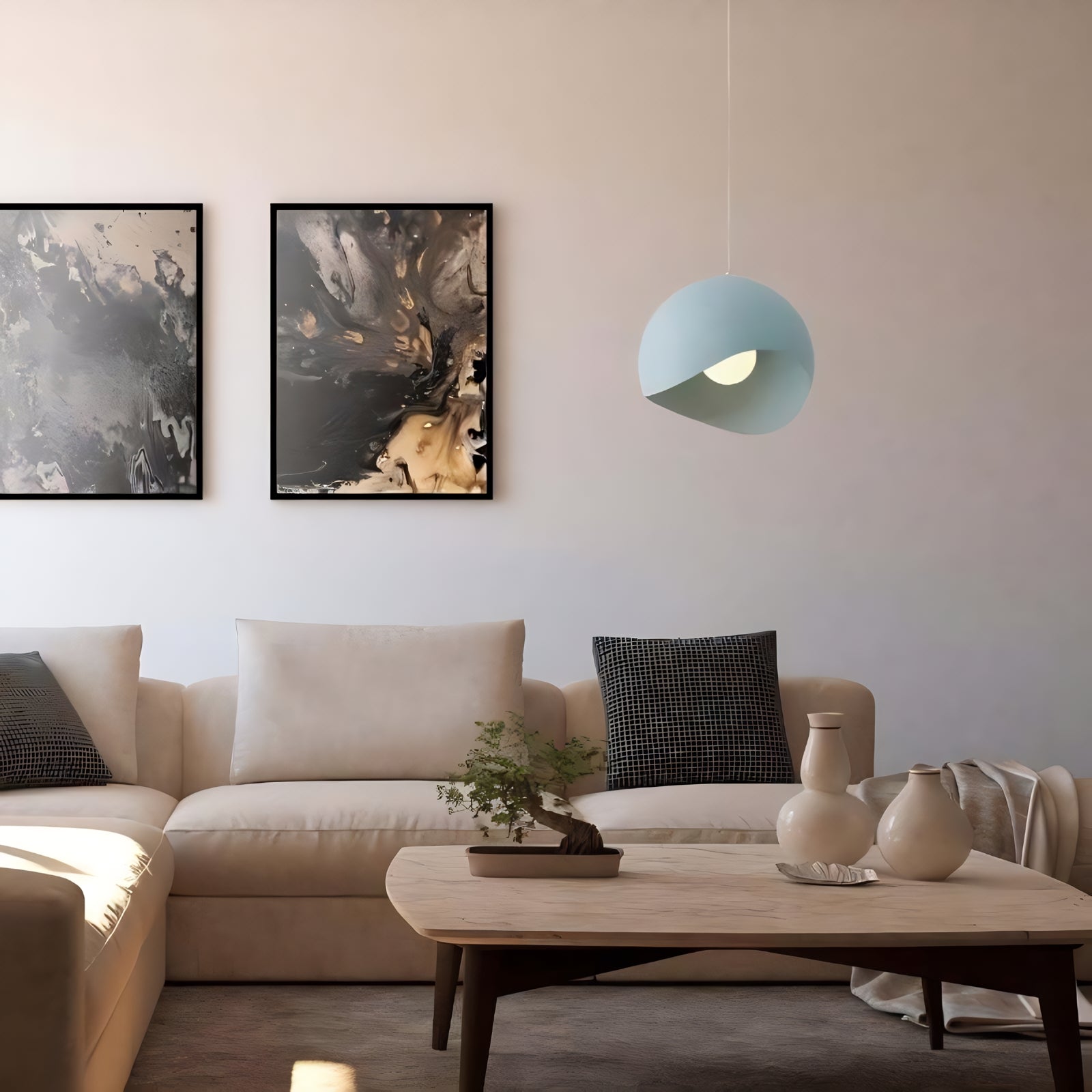 Noemi Nordic Semi Eggshell Arc Pendelleuchte-主图.webp__PID:fa537c79-7484-4349-a7f2-424f45e9622b