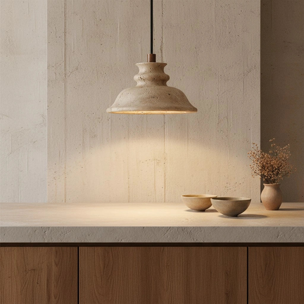 Lampe suspendue en travertin Maja Wabi-Sabi Bell8.webp__PID:ab7b7268-7881-4676-a2e2-b40be9976a39
