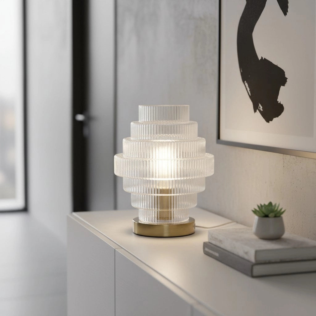 Lampe de table en verre nervuré transparent Javier15.webp__PID:00562d86-3ef3-452f-a3d6-7bdd2332b9f0