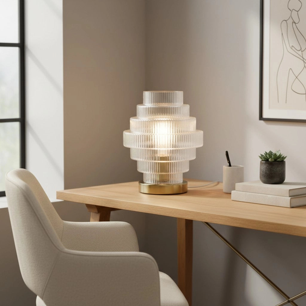 Lampe de table en verre nervuré transparent Javier13.webp__PID:562d863e-f3c5-4fe3-967b-dd2332b9f005