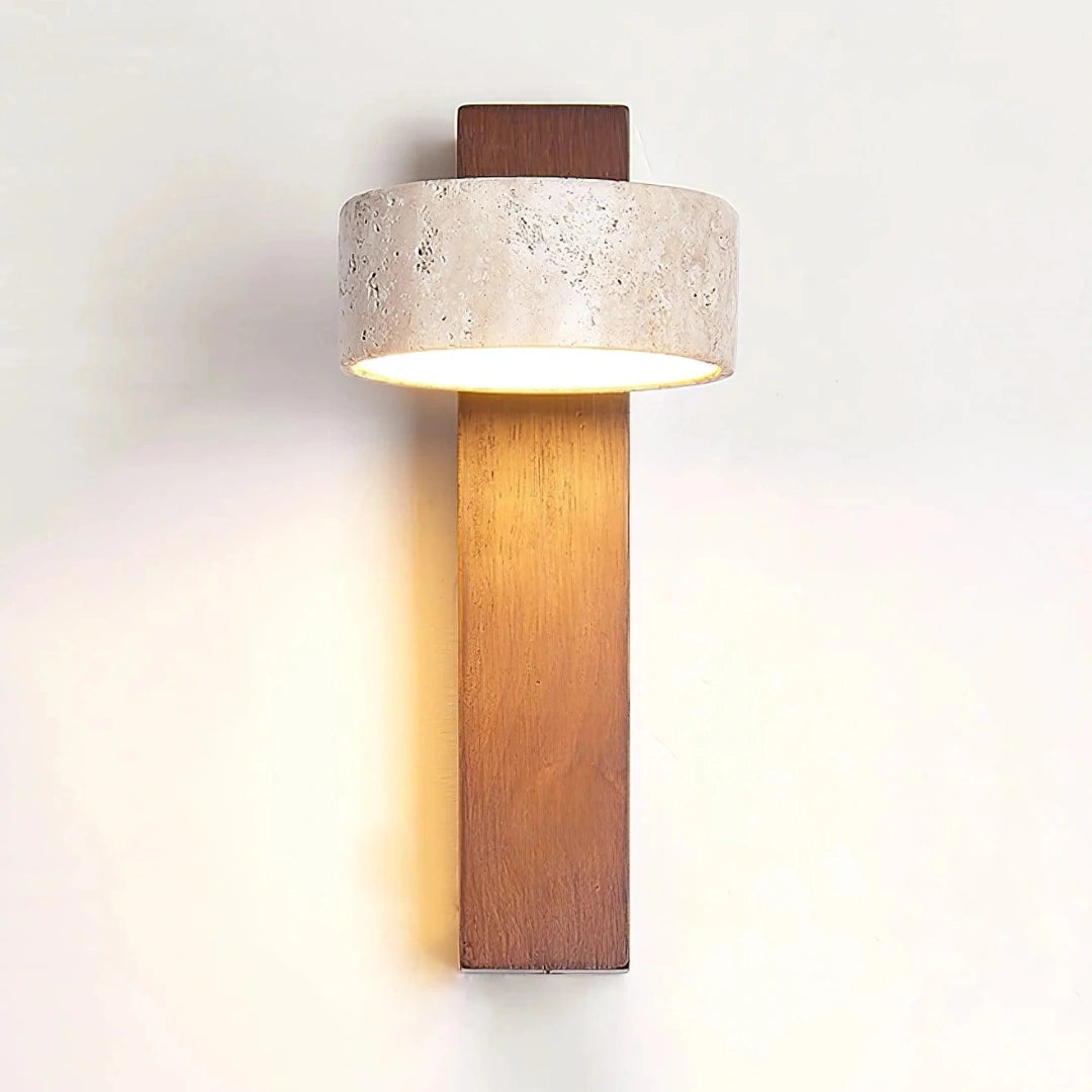 Shawna Wabi Sabi natuurlijke travertijn LED-wandkandelaar walnoot.webp__PID:3eec42b4-f14c-4cfb-892a-9220ab452f4d