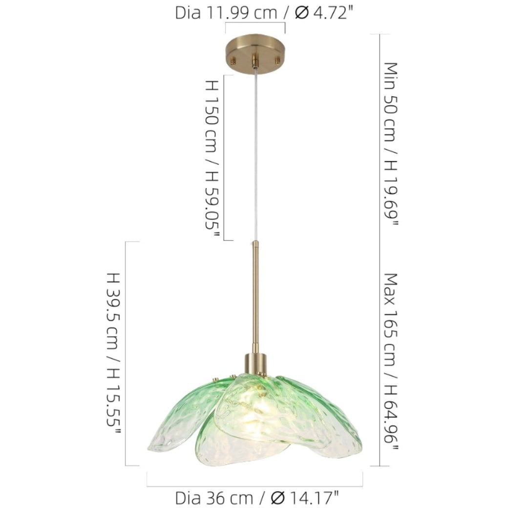 Lampada a sospensione moderna in vetro con petali martellati Flora size.webp__PID:ec026565-95bf-44cf-b79f-59a5cf8207d5