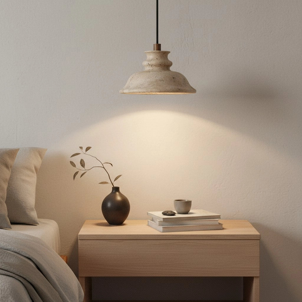Lampe suspendue en travertin Maja Wabi-Sabi Bell14.webp__PID:72687881-f676-42e2-b40b-e9976a39e037