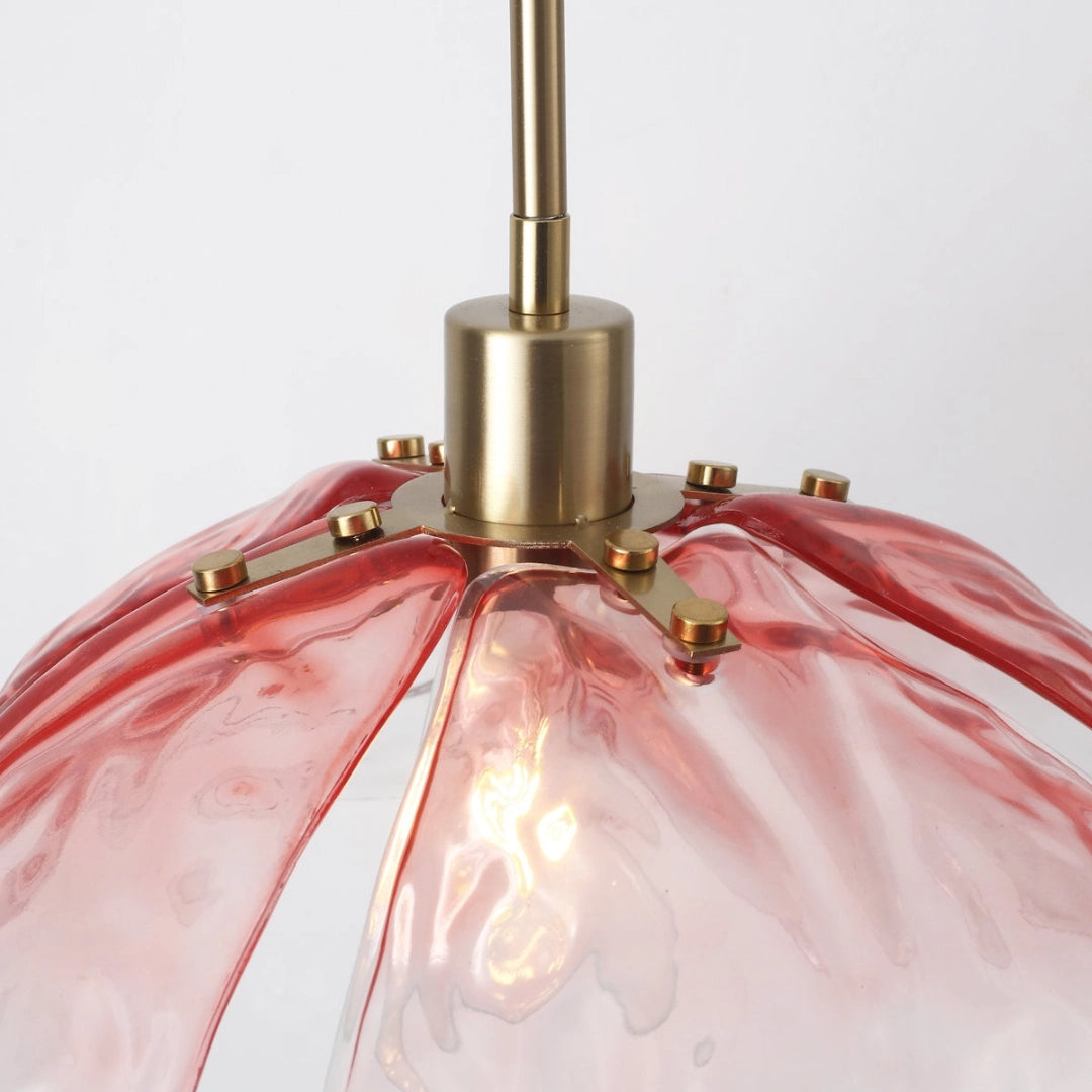 Lampada a sospensione moderna in vetro con petali martellati Flora dettaglio1.webp__PID:02a074ec-0265-4595-bf64-cf779f59a5cf