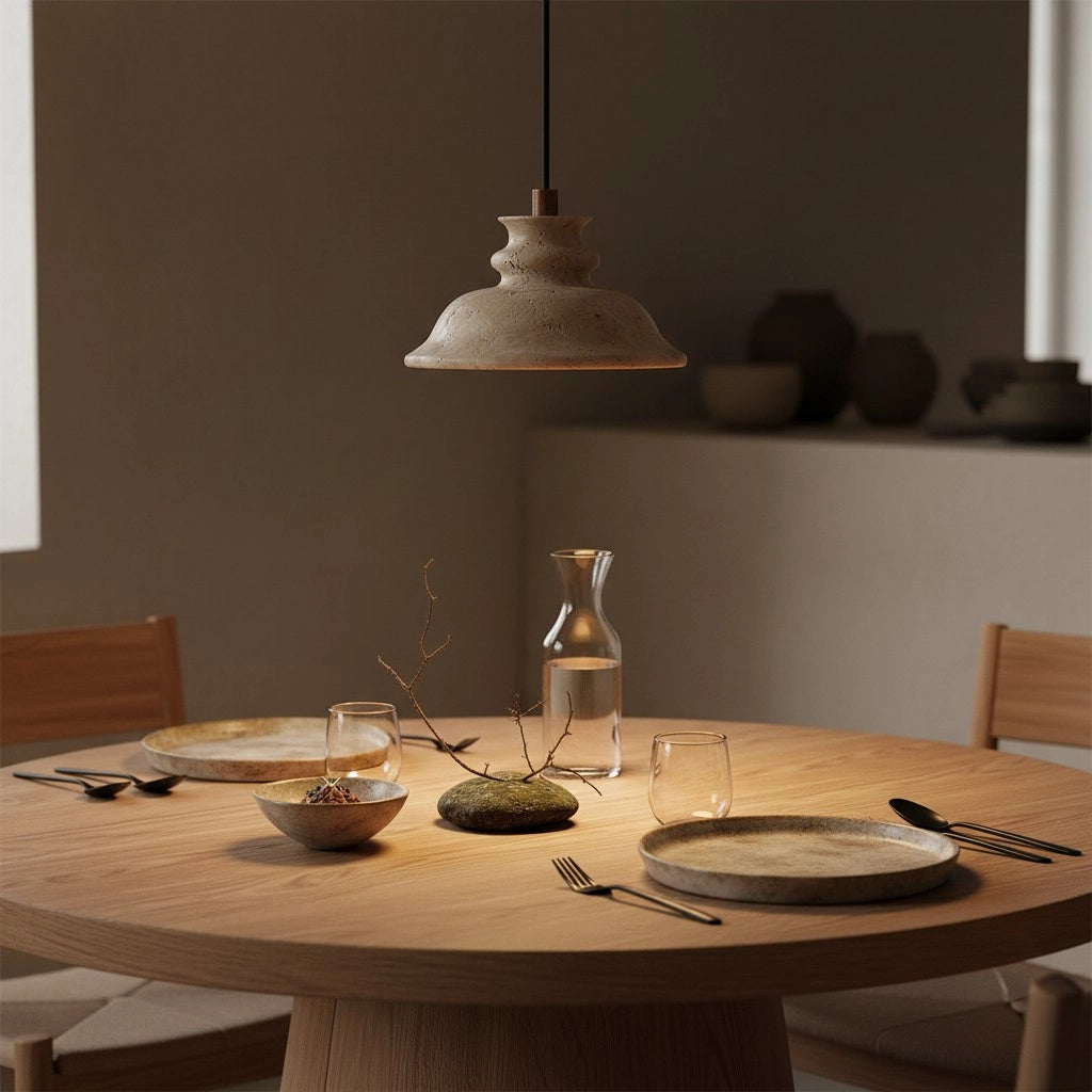 Lampe suspendue en travertin Maja Wabi-Sabi Bell12.webp__PID:7b726878-81f6-46e2-a2b4-0be9976a39e0