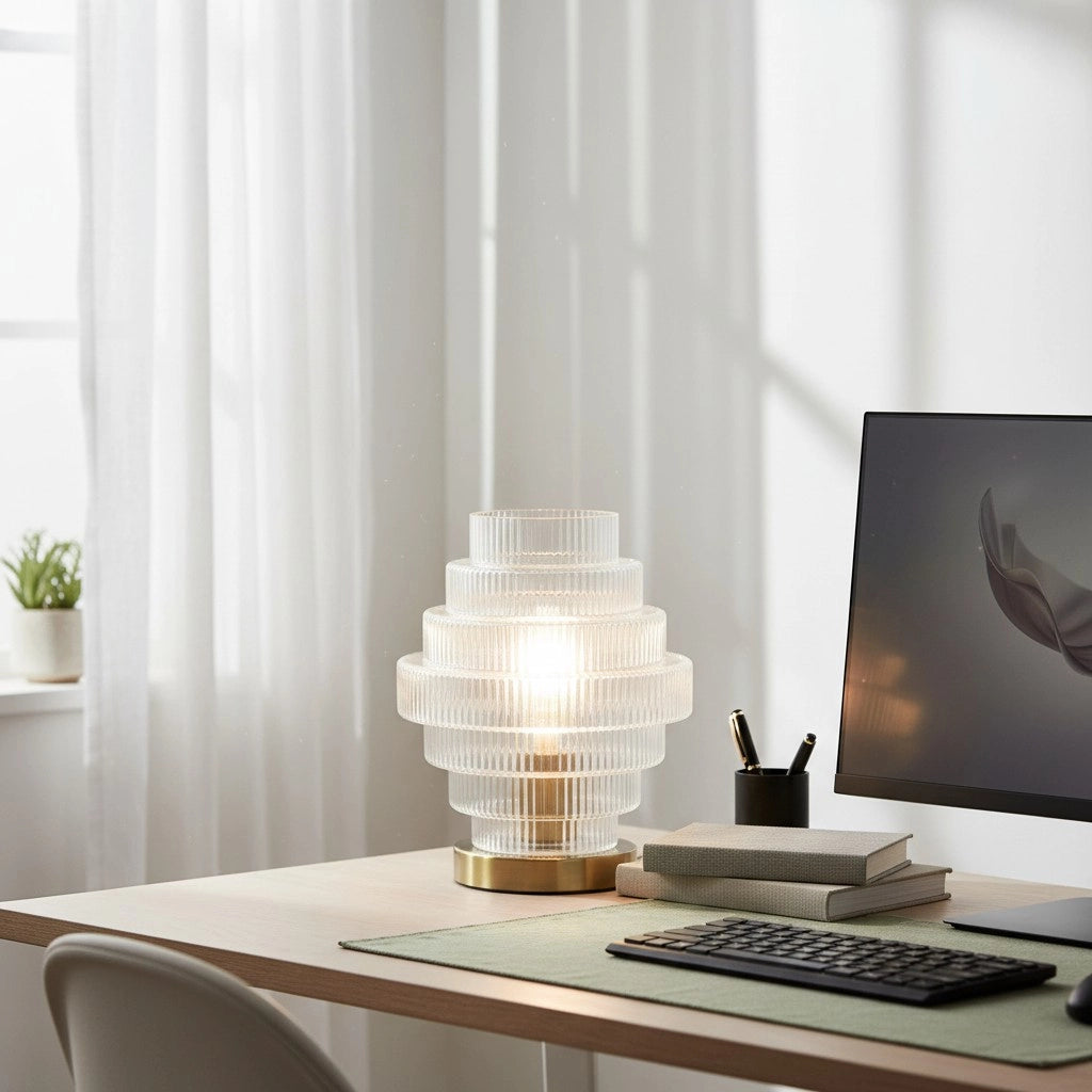 Lampe de table en verre nervuré transparent Javier11.webp__PID:c19e4684-dd9b-4ab2-8d56-011dd4434daf