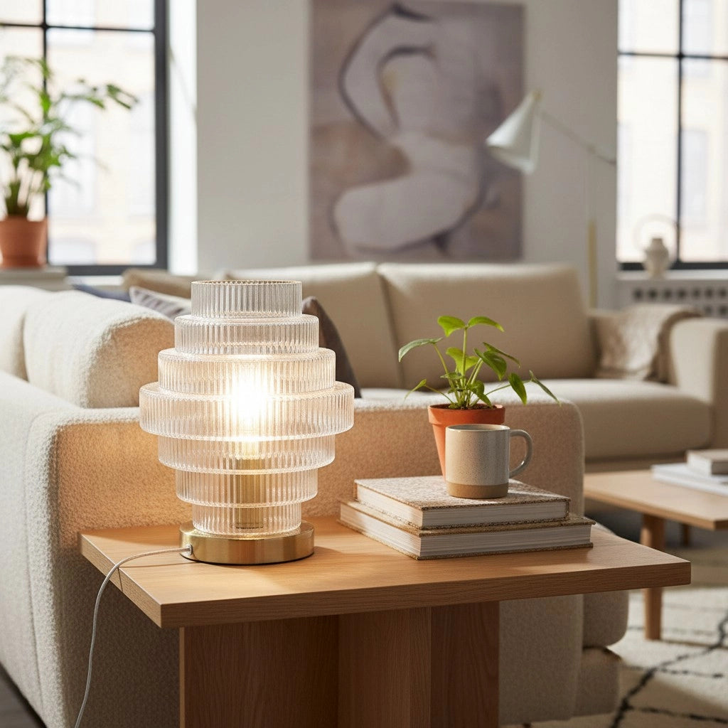 Lampe de table en verre nervuré transparent Javier8.webp__PID:35fa6973-5935-43f1-8511-6e76b830ae42