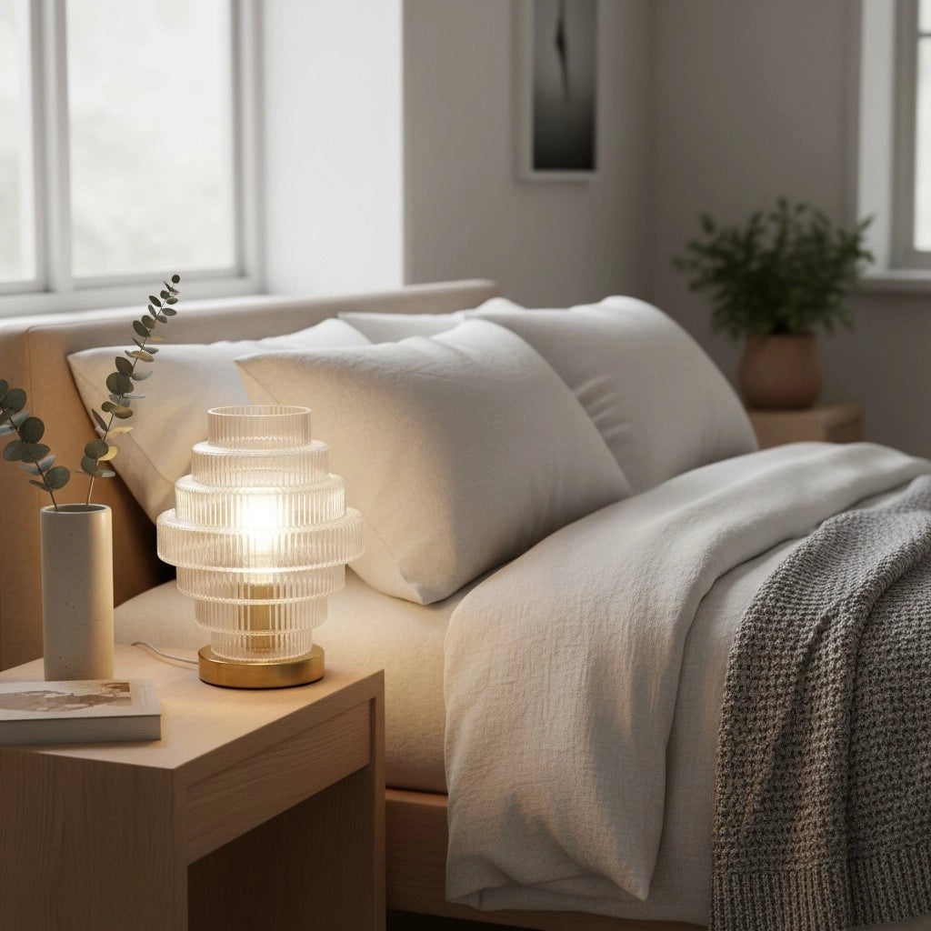 Lampe de table en verre nervuré transparent Javier12.webp__PID:2d863ef3-c52f-43d6-bbdd-2332b9f00523