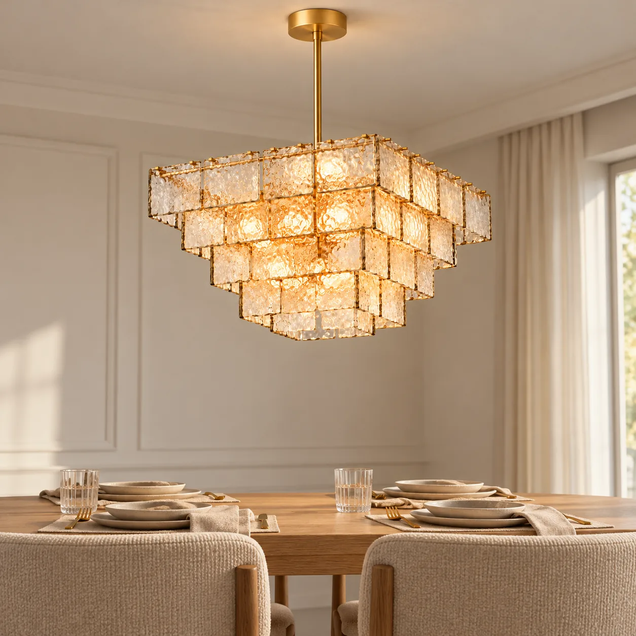 Mid view of the chandelier