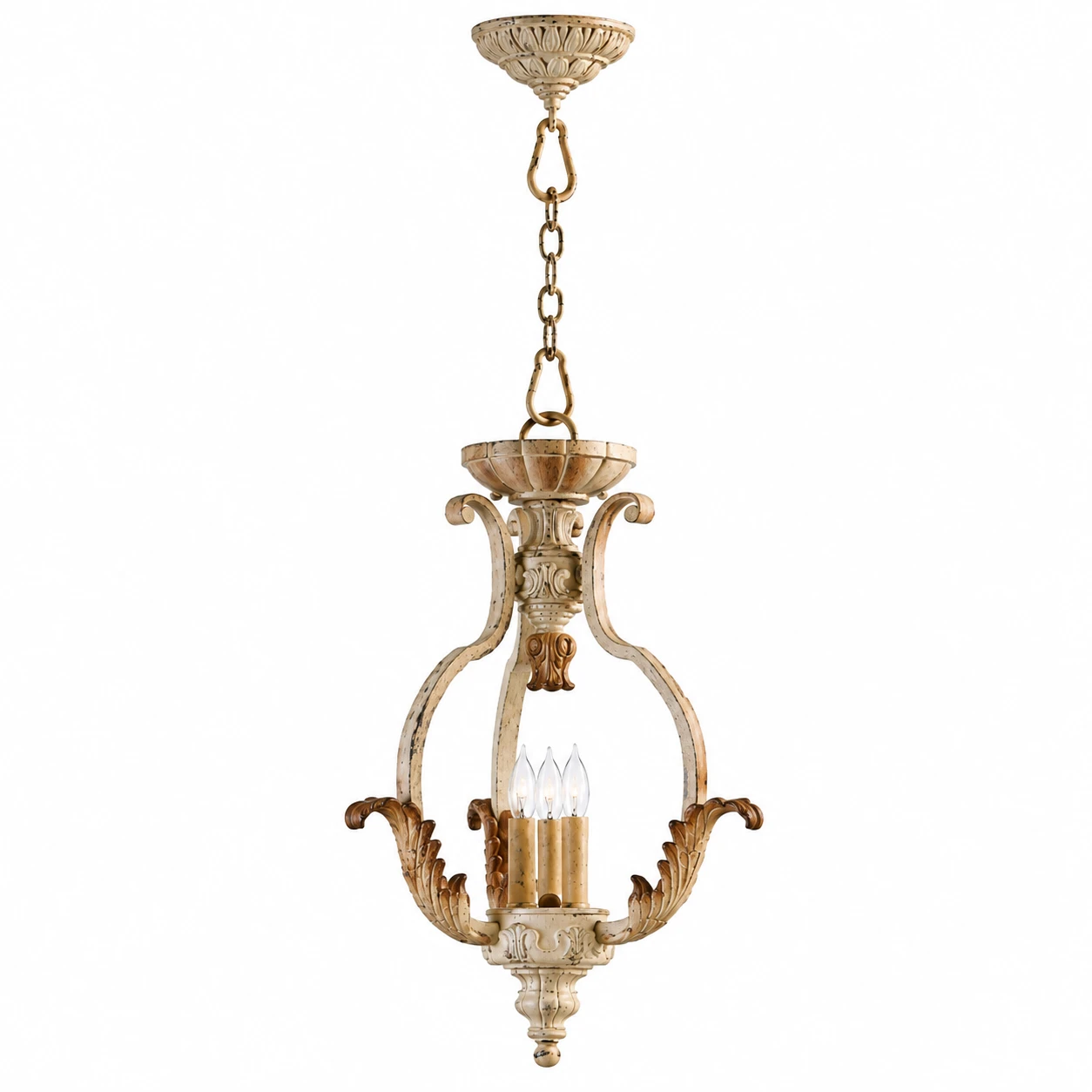 Evelyn carved wood pendant structure view