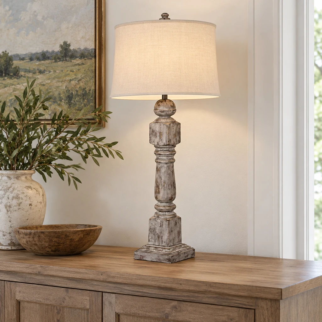 Alden table lamp on a dining sideboard
