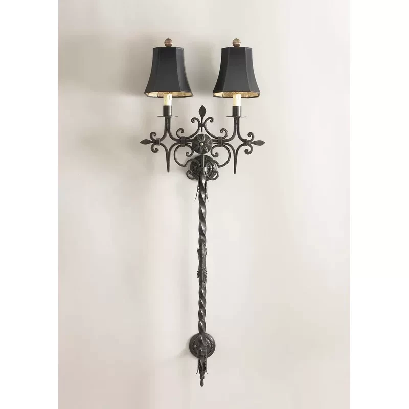 Verified Taobao source view of the complete two-light iron wall sconce