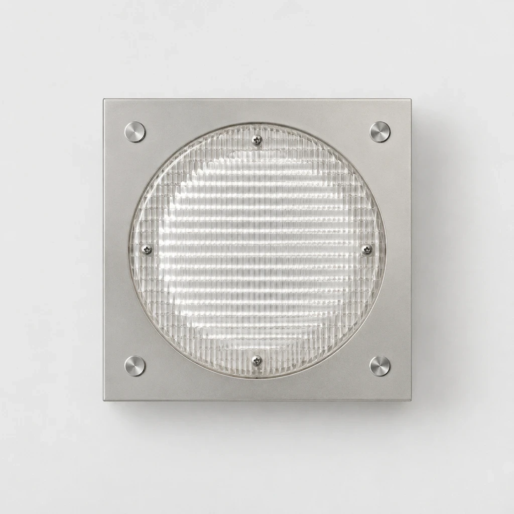 Mira Bauhaus Ribbed Acrylic Iron Wall Sconce switched off in a neutral studio