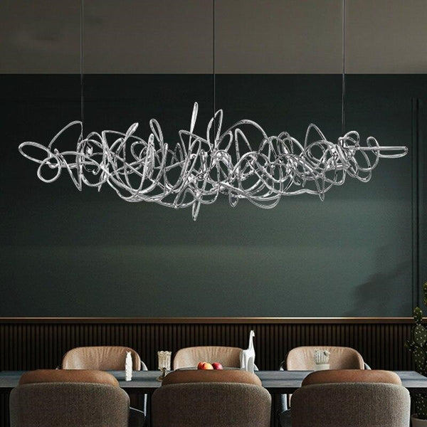 Lights of Scandinavia - Ball of Yarn - Breath-taking art deco chandelier. LED lighting. Will make the most of your living room area or any modern reception.  Light Source	4 x LED Bulbs Base Type	E17 Is Bulbs Included	Yes Dimmable:	No Switch Type	Knob switch Power Source	AC, 90-260V Lighting Area Coverage	10-15 Square Meters Installation Type	Cord Pendant Body Material	Aluminum Finish	Painted Warranty	3 years Certification CCC, CE, CQC, EAC, FCC, GS, LVD, ROHS, SAA, UL, VDE