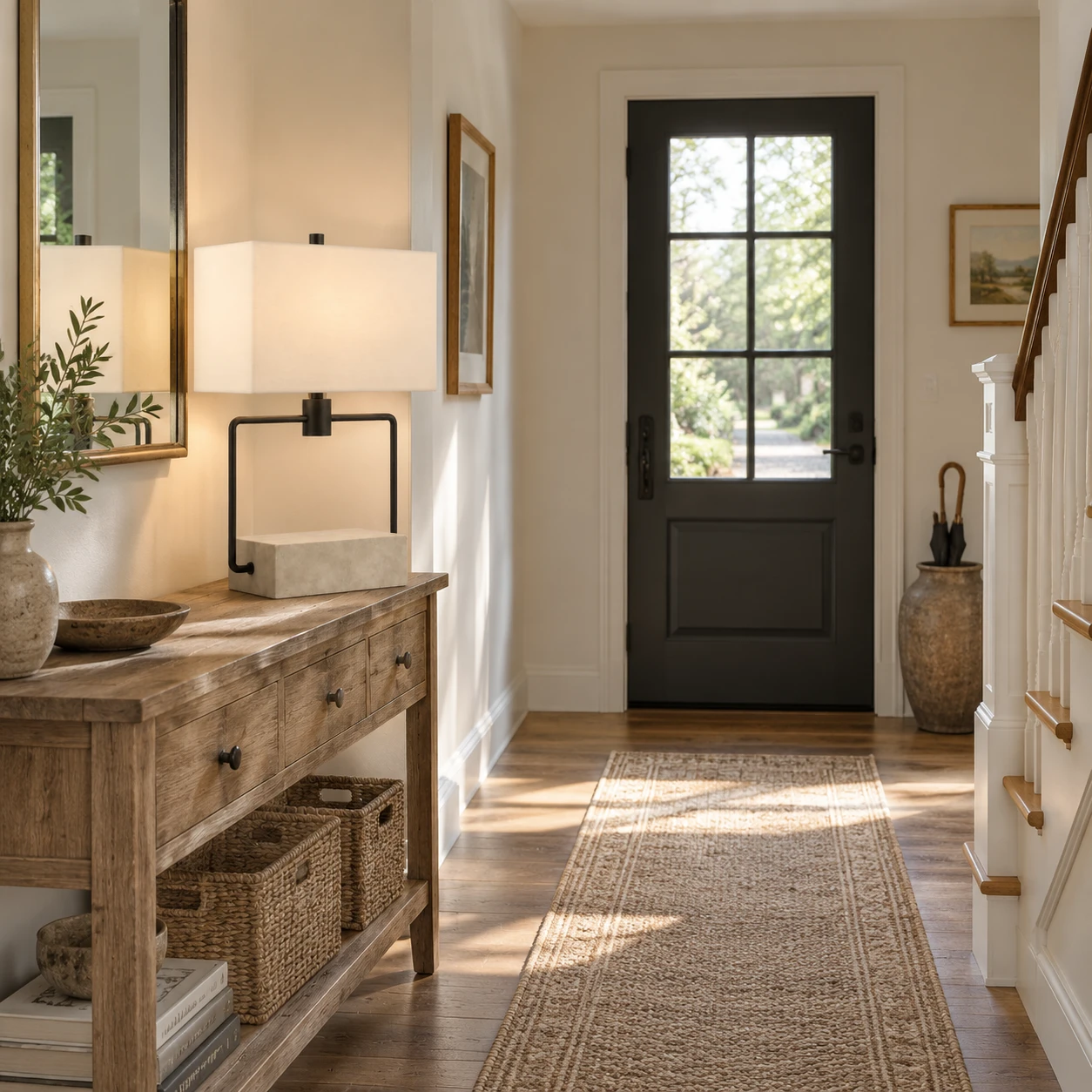 Lamp in an entryway