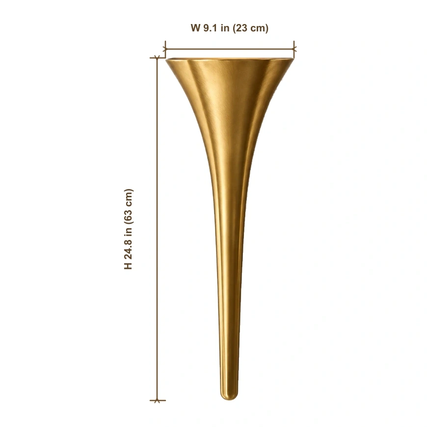 Verified wall sconce dimensions: 23 cm wide and 63 cm high
