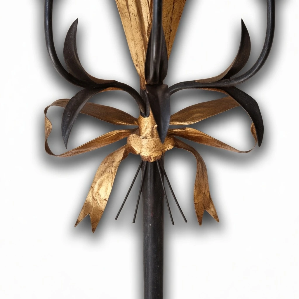 Ribbon bow and lower stem detail