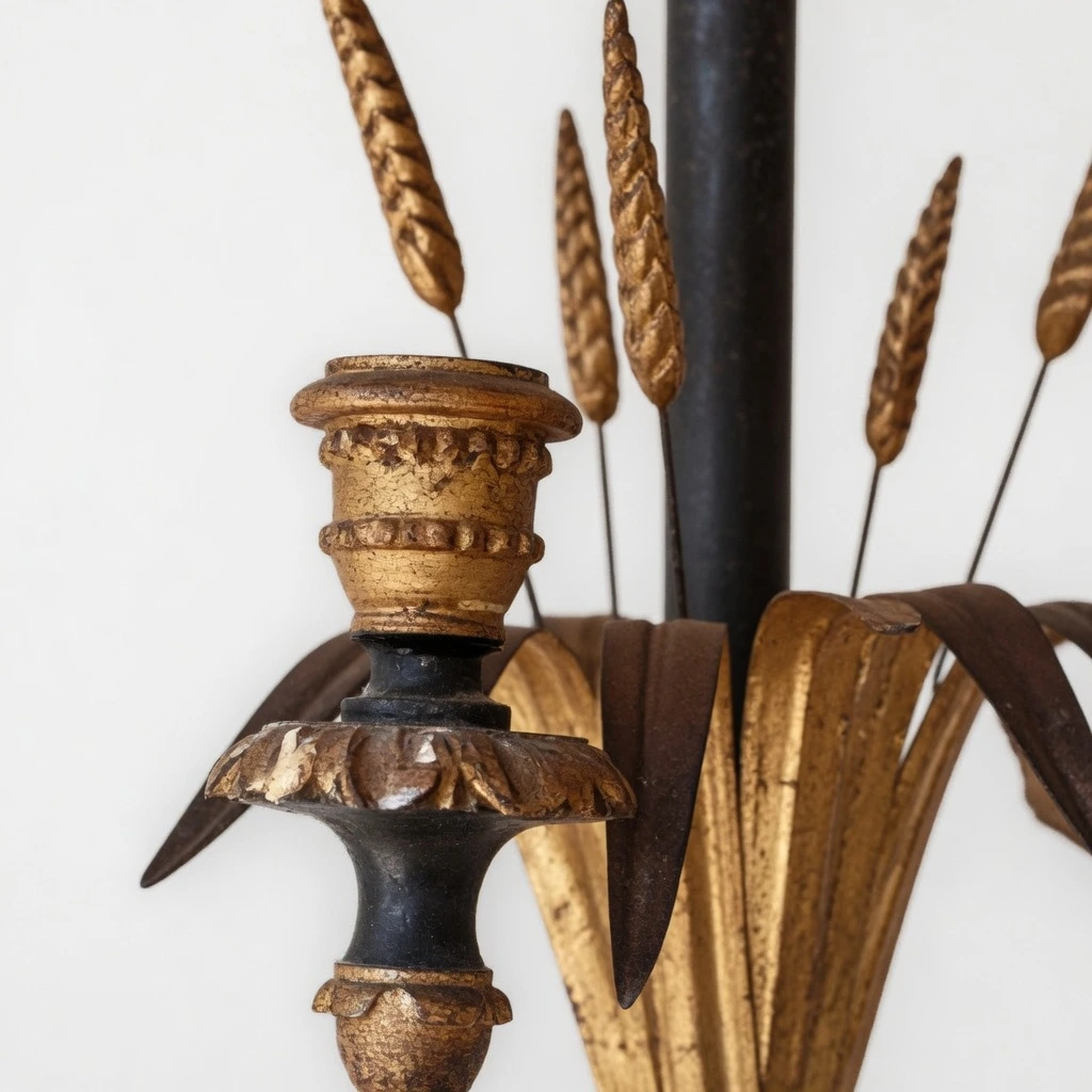 Wheat ear and candle socket detail